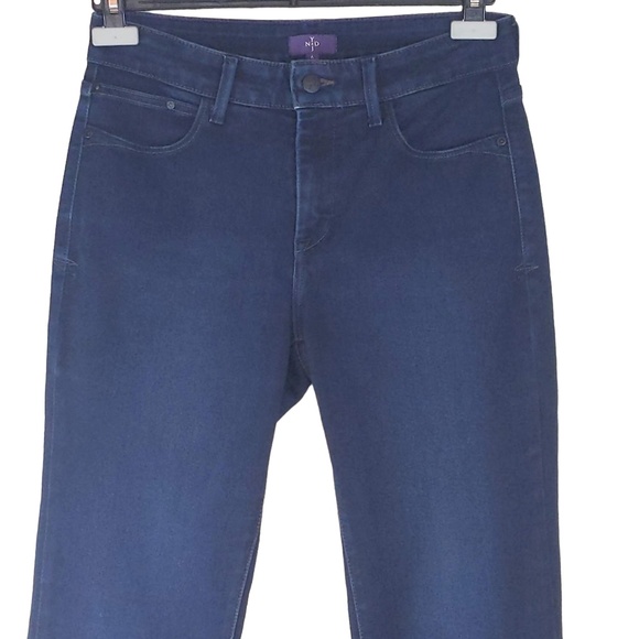 NYDJ Medium Blue Wash Straight Leg High Rise Jeans Lift Tuck - 6 Tall - Picture 3 of 11